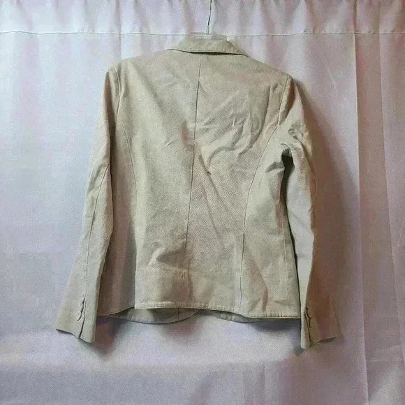 Vintage Margaret Francis Tan Cotton Blazer Jacket Women's Size 8 - Picture 3 of 4